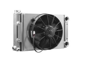PWR North America Drag Race Radiators 941-00000 Radiator, Race, Scirocco, Crossflow, Aluminum, Spal Fan, 12 in. Diameter, Universal, Each