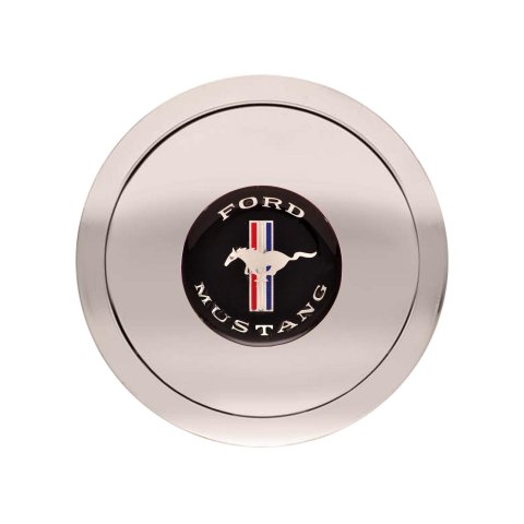 GT Performance GT-9 Small Horn Buttons 11-1125 Button, Small, GT-9, Billet Aluminum, Polished, Ford Mustang Colored Emblem, Performance, 3 in. Button Diameter, 3.5 in. Overall Diameter,Each