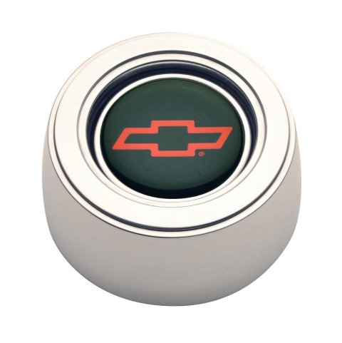 GT Performance GT-3 Hi-Rise Horn Buttons 11-1522 Button, Hi-Rise, Polished Billet Aluminum, Chevrolet Bowtie Colored Emblem, Performance, Each