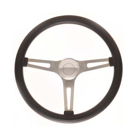 GT Performance GT-3 Retro GM Foam Steering Wheels 36-5451 Wheel, GM, 3-Spoke, Stainless Steel, Polished, Black Grip, 15 in. Dia., 3-Bolt, Each