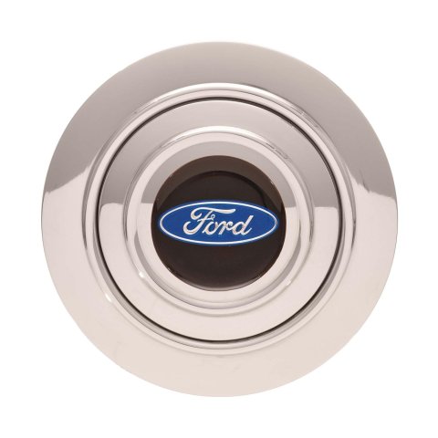 GT Performance GT-9 Banjo-Style Horn Buttons 11-1241 Button, Banjo-Style, Polished Billet Aluminum, Ford Oval Colored Emblem, Performance, Each