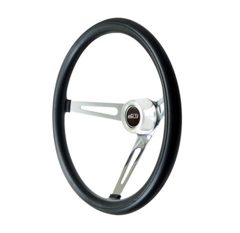 GT Performance GT-3 Classic Foam Steering Wheels 36-5431 Wheel, Foam, 3-Spoke, Steel, Chrome, Black Grip, 15 in. Diameter, 3-Bolt, Each