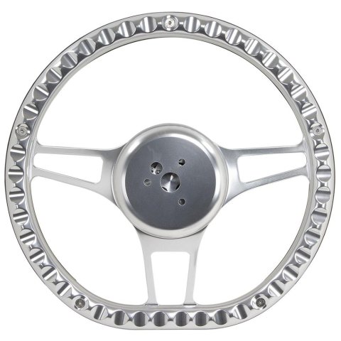 GT Performance GT-9 Retro Cobra Aluminum Steering Wheels 32-43688 Wheel, GT9 Retro, Carbon-Tech, 13.5 in, Diameter, 3-Spoke, Aluminum, Satin, Carbon Fiber Grip, Each