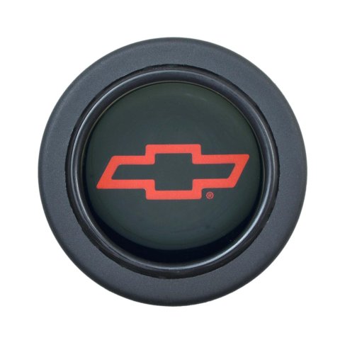 GT Performance Euro Horn Buttons 21-1622 Buttons, Button, Chevrolet Bowtie Red Logo, Aluminum, Black, Each