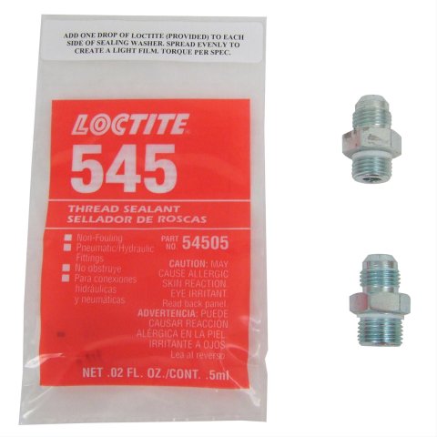 UniSteer Power Steering Adapter Fittings 8026070 Fittings, Two Straight Fittings, Aluminum, Natural, Loctite, for Unisteer Mustang II Rack and Pinion, Kit