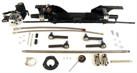 UniSteer Rack and Pinions for 1965-1966 MUSTANG - 8010890-01 Pinion, Power, Aluminum, Black Powdercoated, Ford, Small Block, Each