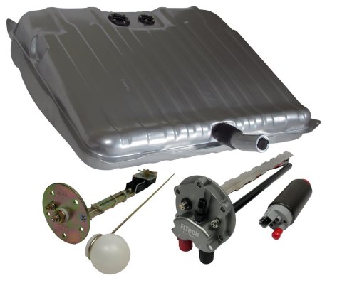 FiTech Go EFI Fuel Tank Kits for 1964-1967 SKYLARK, SPECIAL - 58039 Tank, 24 Gallon, Steel, Silver Powdercoated, Buick, Kit