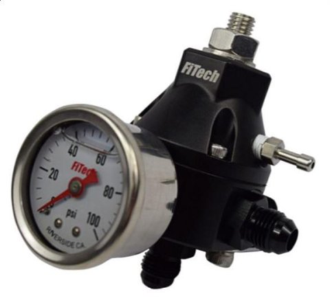 FiTech Go Fuel Pressure Regulators 54002 Regulator, Dual Outlet, Gauge, -6 Fittings, Each