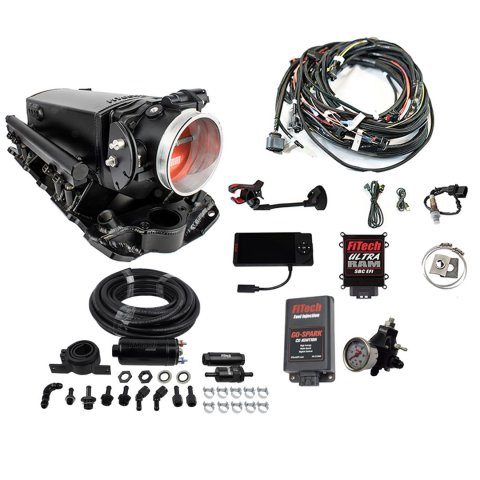 FiTech Ultra Ram EFI 650 HP Inline Pump/Regulator/Go-Spark Fuel Injection Master Kits 93131 Chevy Small Block System With Kit