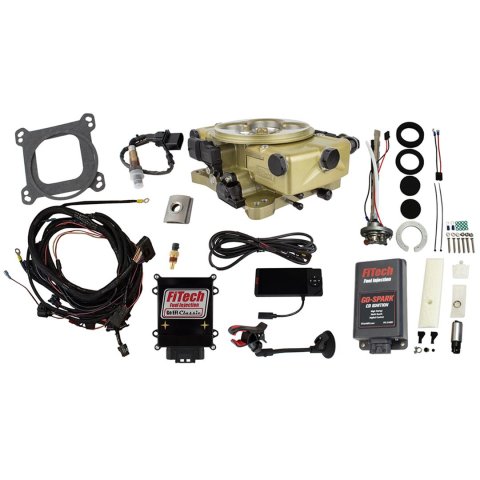 FiTech Go EFI Classic 650 HP System Regulated In-Tank Pump/Go-Spark Fuel Injection Master Kits 96520 Gold With Kit