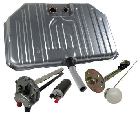 FiTech Go EFI Fuel Tank Kits for 1971-1972 CHEVELLE - 58032 Tank, 20 Gallon, Steel, Silver Powdercoated, Chevrolet, Kit