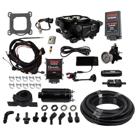FiTech Go EFI Classic 650 HP System Inline Pump/Regulator/Go-Spark Fuel Injection Master Kits 93121 Gold With Kit Delivery