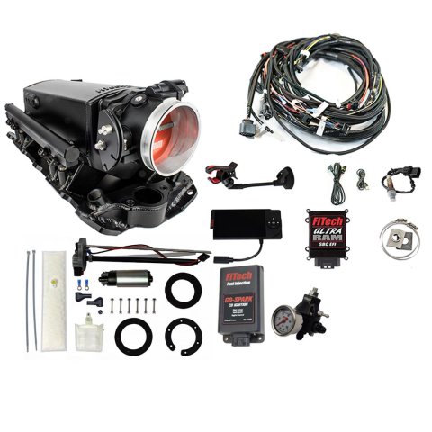 FiTech Ultra Ram EFI 650 HP In-Tank Pump/Regulator/Go-Spark Fuel Injection Master Kits 93981 Chevy Small Block System With Kit