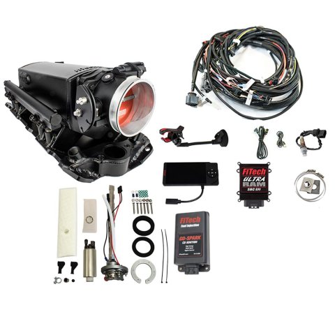FiTech Ultra Ram EFI 650 HP Regulated In-Tank Pump/Go-Spark Fuel Injection Master Kits 96231 Chevy Small Block System With Kit