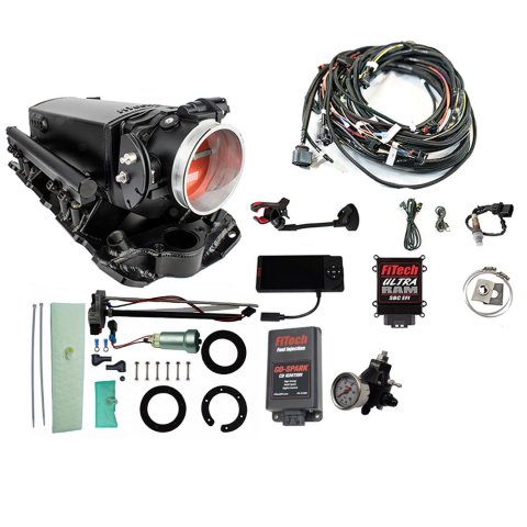 FiTech Ultra Ram EFI 650 HP In-Tank Pump/Regulator/Go-Spark Fuel Injection Master Kits 93631 Chevy Small Block System With Kit