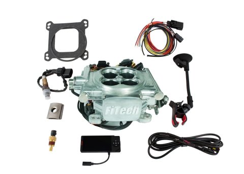 FiTech Go EFI 4 Power Adder 600 HP Self-Tuning Fuel Injection Systems 30006 Systems, Bright Aluminum System