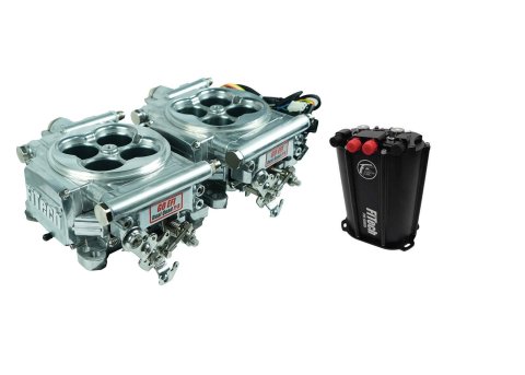 FiTech Go EFI 2x4 PA 1200 HP System Force Fuel Injection Master Kits 35465 Systems, Bright Aluminum With Dual Pump Delivery Kit