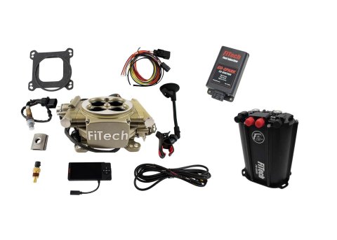 FiTech Easy Street 600 HP EFI System Force Fuel/Go-Spark Fuel Injection Master Kits 93555 Systems, Classic Gold With Mini Delivery Kit & Go Spark CDI Box