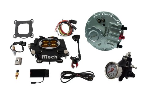 FiTech Fuel Injection Systems 36412 Systems, Go EFI 8 1200 HP Matte Black Finish System With Go Dual Pump In-tank Module Master Kit