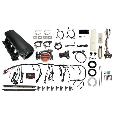 FiTech Ultimate LS 500 HP EFI Long Runner Cathedral Intake Fuel Injection Master Kits 76607 System With Kit