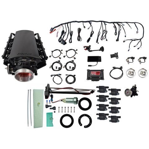 FiTech Ultimate LS 1,000 HP EFI Short Cathedral Intake Fuel Injection Master Kits 78630 1000 System With Kit