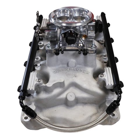 FiTech Ultra Port EFI SBF 351W Systems 30-18-510 Fuel Injection Systems, EFI, Offenhauser VPI, Intake Manifold, Uni Brilliant Throttle Body, ECM, Gasoline, E85, 500 HP, Ford, 351W, Kit
