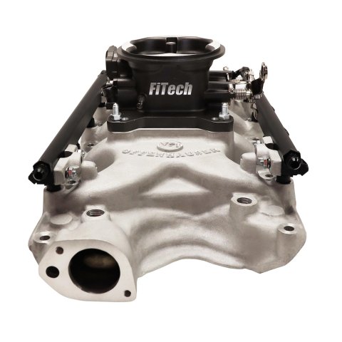 FiTech Ultra Port EFI SBF 351W Systems 30-18-511 Fuel Injection Systems, EFI, Offenhauser VPI, Intake Manifold, Uni Black Throttle Body, ECM, Gasoline, E85, 500 HP, Ford, 351W, Kit
