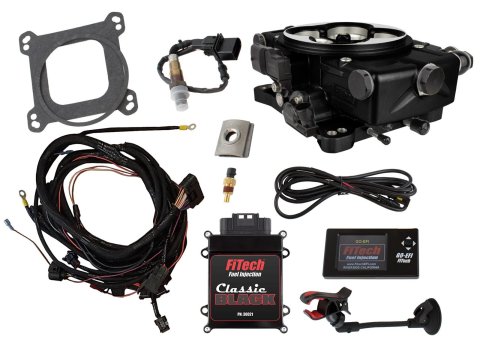 FiTech Go EFI Classic 650 HP Fuel Injection Systems 30021 System, HP, Self-Tuning, Throttle Body, ECM, Black, Kit