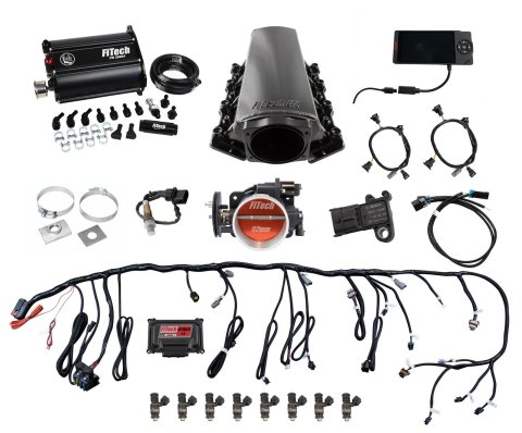 FiTech Ultimate LS EFI 500 HP Fuel Injection Systems with Force 75206 System, HP, Multiport, Tall Intake for Truck Accessories Cathedral Port, Fuel, Kit