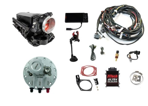 FiTech Ultra Ram EFI 650 HP In-Tank Pump/Regulator Fuel Injection Master Kits 36331 System, 650HP Self-Tuning, Throttle Body, ECM, Chevrolet, Small Block, Kit
