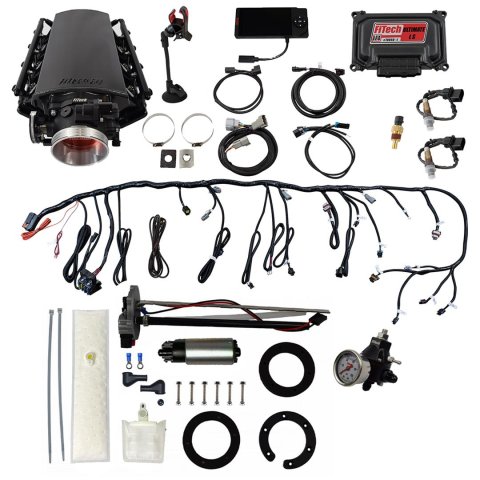 FiTech Ultimate LS 500 HP EFI Short Cathedral Intake Fuel Injection Master Kits 76401 System With Kit