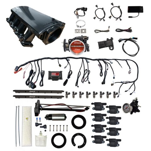 FiTech Ultimate LS 500 HP EFI Short LS3 Port Intake Fuel Injection Master Kits 78411 System With Kit