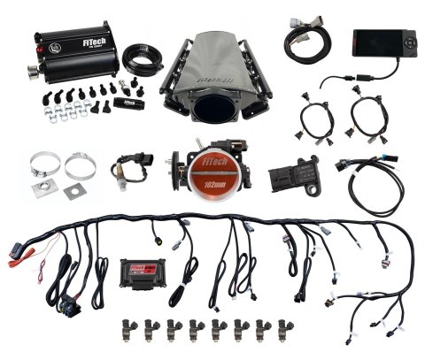 FiTech Ultimate LS EFI 750 HP Fuel Injection Systems with Force 75214 System, LS, HP, Multi-port, Rectangular Port Heads, Fuel, Transmission Controller, Fuel, Kit