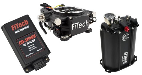 FiTech Go EFI 4 600 HP Fuel Injection Systems with Force 93502 System, System, Black Finish, Master Kit, Delivery System, CDI Box, Kit