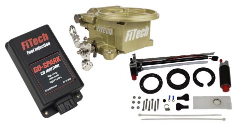 FiTech Go EFI 2-Barrel 400 HP System/Go-Spark Fuel Injection Master Kits 93600 System, 2 Barrel HP, Classic Gold, In Tank Retrofit Kit, CDI Box, Kit