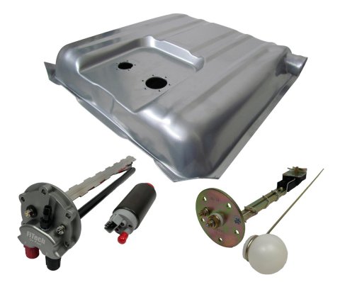 FiTech Go EFI Fuel Tank Kits 58004 Tank, 15.5 Gallon, Steel, Silver Powdercoated, Chevrolet, Kit