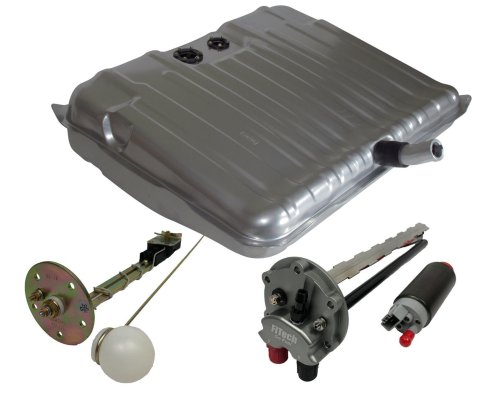 FiTech Go EFI Fuel Tank Kits for 1966-1967 442, CUTLASS - 58037 Tank, 24 Gallon, Steel, Silver Powdercoated, Oldsmobile, Kit