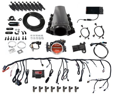 FiTech Ultimate LS EFI 500 HP Fuel Injection Systems 79106 System, HP, Multiport, Tall Intake for Truck Accessories Cathedral Port, In-Line Pump, LED Coil Packs, Kit