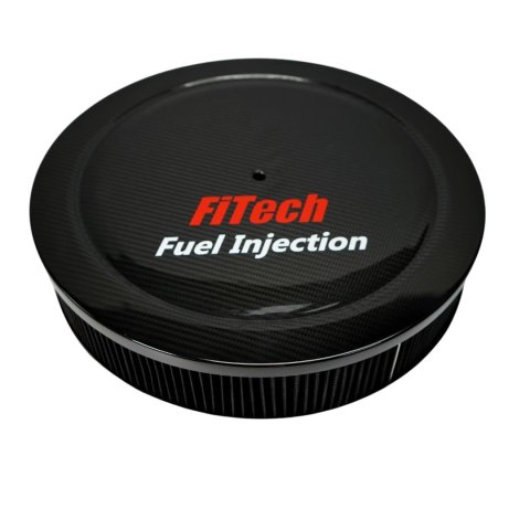 FiTech Air Cleaners 42201 Cleaner, Round, 1.50 in. Dropped Base, 14.00 Diameter, Carbon Fiber Cleaner Top, 2.00 in Element, Each