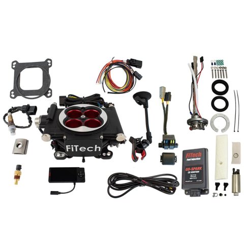 FiTech Go EFI 4 PA 600 HP System/Go Spark Fuel Injection Master Kits 96204 Power Adder Matte Black System With Kit