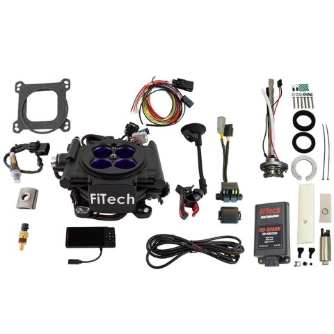 FiTech MeanStreet 800 HP EFI System Regulated In-Tank Pump/Go Spark Fuel Injection Master Kits 96208 Mean Street Matte Black With Go 340 LPH & Go CDI Box Kit