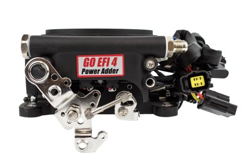 FiTech Go EFI 4 Power Adder 600 HP Self-Tuning Fuel Injection Systems 30004 System, Self-Tuning, Throttle Body, Satin Black, ECM, Kit