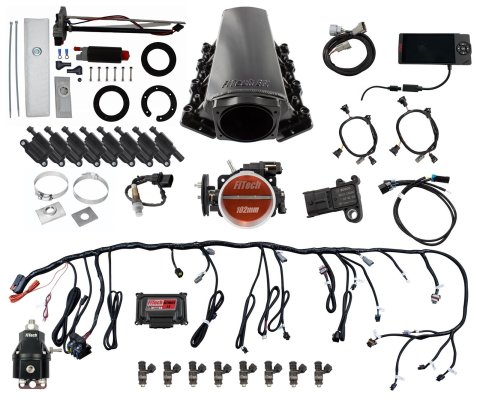 FiTech Ultimate LS EFI 750 HP Fuel Injection Systems 78609 Injection, LS, Tall Master Kit 70009 w/ 50015 In-Tank Module, 54001 regulator, w/ coil pack set