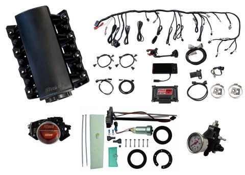 FiTech Ultimate LS EFI 750 HP Fuel Injection Systems with Go In-Tank Module 76104 System With Short Cathedral Intake, Transmission Control, In Tank 440 LPH Pump & Regulator Master Kit
