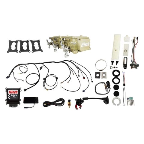 FiTech Go EFI 3x2 Tri-Power 600 HP System Fuel Injection Master Kits 36536 Tri Power Classic Gold With Kit