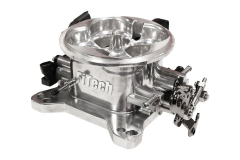 FiTech Throttle Bodies 30035 Bodies, 4150 4 Barrel Mount, Cast Aluminum, Polished, 1,000 CFM, Cable Actuation, TPS Sensor Intergrated , IAC Sensor, MAP Sensor, Each