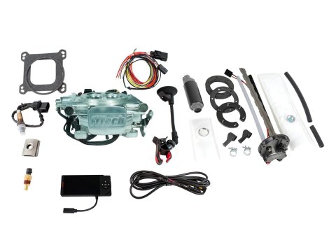 FiTech Go EFI 4 600 HP Self-Tuning Fuel Injection Systems with In-Tank Modules 36206 Systems, Power Adder Bright Aluminum System With 340 LPH In Tank Master Kit