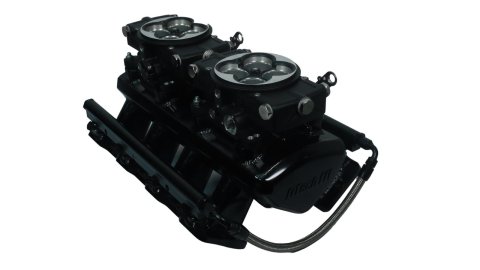 FiTech Ultimate LS EFI 750 HP Fuel Injection Systems 70082 Systems, Dual Quad Matte Black System With Cathedral Port Intake & Transmission Control