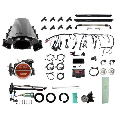 FiTech Ultimate LS EFI 1,000 HP Fuel Injection Systems with Go In-Tank Module 76136 Systems, 1000 System With Short LS7 Port Intake & In Tank 440 LPH Pump & Regulator
