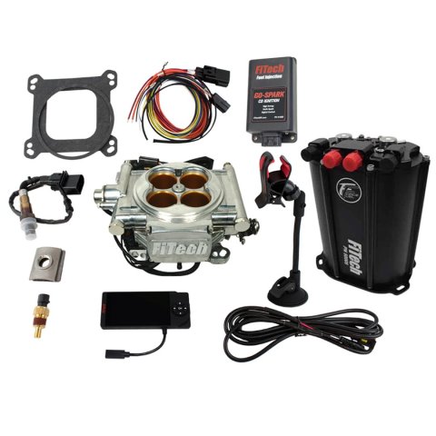 FiTech Go EFI 8 PA 1200 HP System Dual Force/Go-Spark Fuel Injection Master Kits 93543 Bright Aluminum Finish With Kit